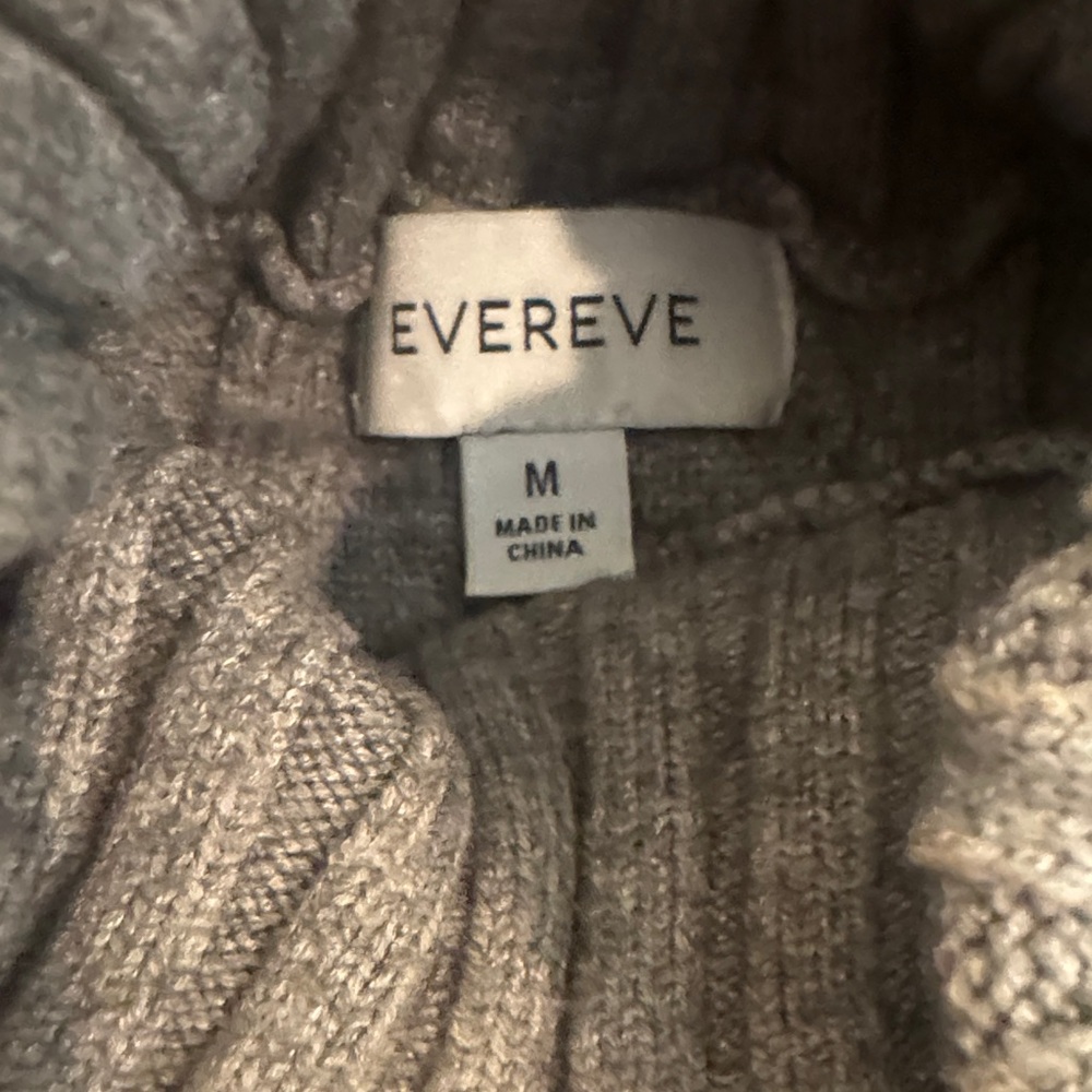 Evereve Gray Turtleneck Sweater with Black Sleeves - Picture 2 of 3